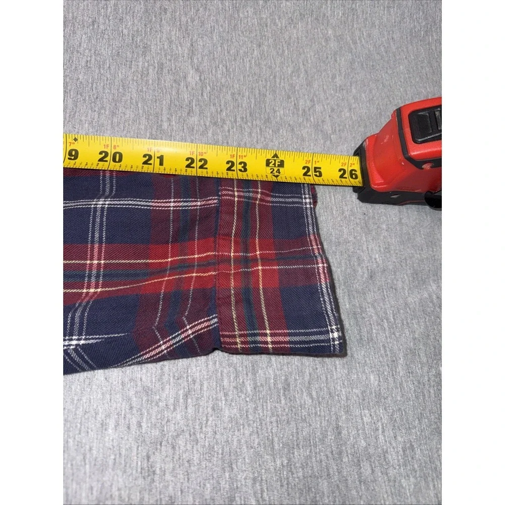 Levi's Men's Tailored Fit Plaid Flannel Shirt Red Blue Long Sleeve Button Up